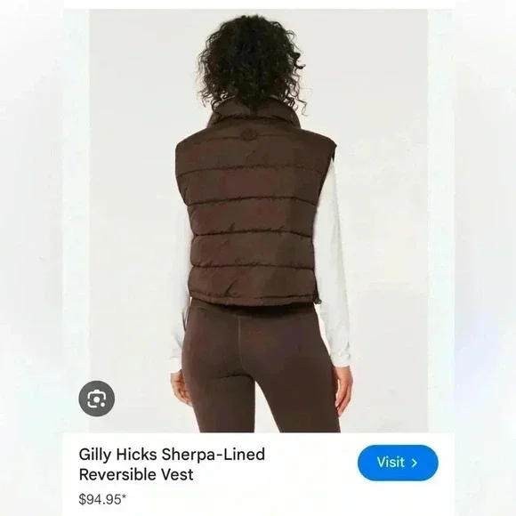 Gilly Hicks Reversible Sherpa Vest - size Small - Picture 4 of 5